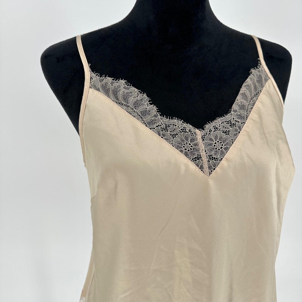 Victoria's Secret Beige Lace Cami Tank Top Layering Boho Chic Sexy Women's M - Picture 2 of 8